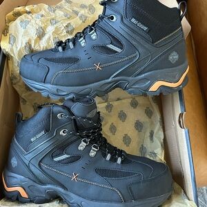 Harley-Davidson Black and Orange Men's Boots